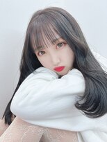 リルミー(Lilme) シースルーぱっつん前髪+柔らかく動くロングヘア *Lilme*