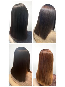 美容室フルール 20代30代40代ピンクアッシュ髪質改善カラー艶感