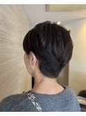 襟足すっきり耳かけショートベージュブラウン/上桂