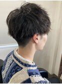 前下がりマッシュ×無造作パーマ