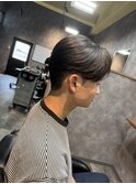 曲がる縮毛矯正で作る毛流れセンターパート　福岡香椎メンズヘア