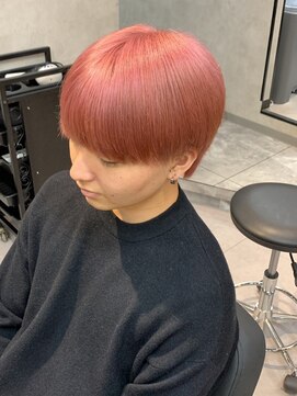 アッドバイケーツー 心斎橋(add by k-two Men's) ピンクベージュ/ブリーチカラー/メンズカット/マッシュウルフ