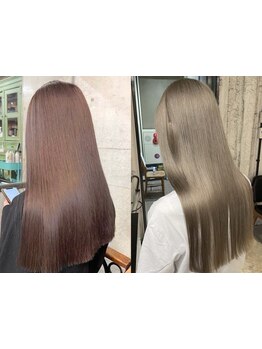 【シルク縮毛矯正＋5stepトリートメント￥17900】人気のシルク縮毛矯正☆癖を軟らかくのばし艶感のある髪へ