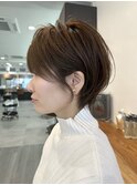 20代30代40代小顔くすみベージュマッシュショート