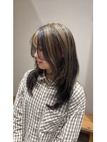 アクセスムーン 上水戸店(Access Moon)&nbsp;ワンホンレイヤー/ミルクティーブロンド/ダークブルー/上水戸