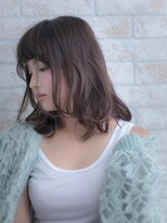 エルデ ナインズ ヘアー スタンド 川口店(elde 9's HAIR STAND)&nbsp;33モーブカラーのワイドバングで大人かわいいくびれミディ 川口