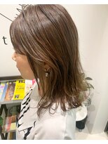 テトテヘアー(tetote hair) ミディアム×フリンジハイライトベージュ