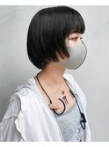 ブラックヘアのショートマッシュ