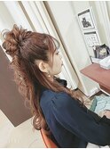 お団子ハーフアップ