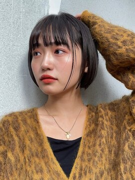 サンク 原宿 表参道(cinq) ナチュラルボブミニボブ前下がりボブ黒髪ショートボブ20代30代