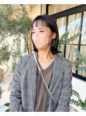 ショートバング×外はねロブ