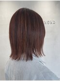 【nakajima】オレンジハイライト×ストレートパーマ