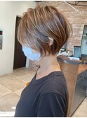 30代/40代/50代/前下がりショートボブ×透明感カラー【NAYUMI】