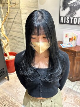 ヲタク(wotaku.) ブルーブラックブルージュカラーネイビーカラーレイヤーカット