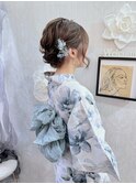 花火大会 お祭り 浴衣着付けヘアセット ふわふわアップ シニヨン