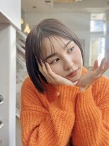 アイドットプラス 表参道(i.+omotesando)&nbsp;前髪あり小顔つや髪顔まわりベージュカラー簡単スタイリングボブ