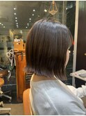 20代30代40代50代◎切りっぱなしボブ/オリーブブラウン