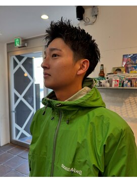 グッドプレイスアンドシング(Good Place&thing) メンズ短髪刈り上げスパイキーショートフェードバーバー