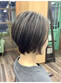 ショート/大人ショート/ショートボブ/白髪ぼかし