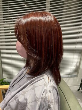 ビス ヘア アンド ビューティー 西新井店(Vis Hair＆Beauty) ブリーチなし透明感ピンクシースルーバングデジタルパーマボブ