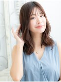 武蔵小杉/髪質改善/チェリーブラウン☆ゆるふわ韓国風巻きe