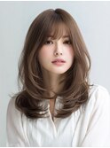 アプリコットオレンジハイライトカラーサーフカール夏くびれヘア