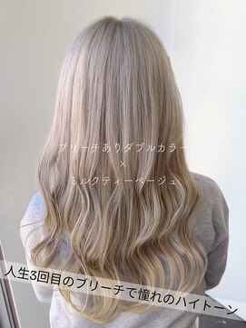 サラジュ 仁川店(SARAJU) 【Wカラー特化】森山担当 ブリーチあり×ミルクティーベージュ