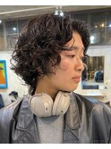 ショートパーママッシュウルフウェーブパーマ海外風パーマ