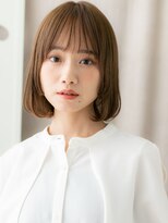 モッズヘア 越谷(mod's hair)&nbsp;ミルクティーベージュブリーチなし顔周りレイヤーボブ20代30代X