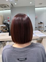 アッシュ 高幡不動店(Ash)&nbsp;ミニボブレッドカラー赤髪ハイライト秋カラー夏カラーショート