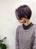 ショートヘア×パープルアッシュ