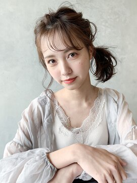 アイティー バイ アルバム 中野店(IT by ALBUM) ニュアンスサイドポニー_オリーブカラーハイライトカラー_37592