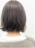 白髪ぼかしハイライト×ゆるボブ＊　　デザインカラー