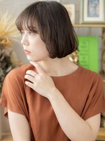 カバーヘア ブリス 北浦和(COVER HAIR bliss)&nbsp;ミルクティーアッシュ小顔切りっぱなしボブa北浦和20代30代40代