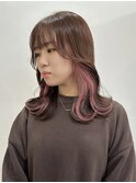 派手なのにバレない隠せるインナーカラーピンク