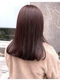 黒髪から初カラー ツヤ感ピンクブラウン