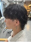波巻きパーマメンズパーマメンズヘアツーブロックツイストパーマ