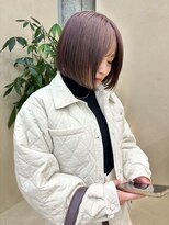 スニュウ(snuw)&nbsp;切りっぱなしボブ小顔カットグレージュミルクティ