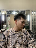メリケンバーバーショップ フクオカ(MERICAN BARBERSHOP FUK)&nbsp;べリーショートダークアッシュニュアンスパーマ韓国マッシュ