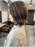 レイヤーショー×ルーズウェーブ×細めハイライト