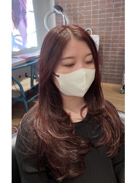 アーカイブ(archive) ブリチーなしピンクカラー × ロングレイヤーカット