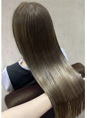 30代40代50代髪質改善カラーアッシュベージュ艶感ストレート