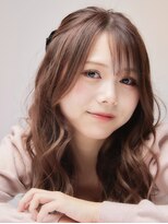 アリオン&nbsp;ゆるふわピンクブラウンハーフアップ