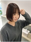 レイヤーボブ 赤みブラウン