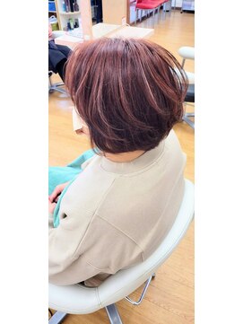 カットインモード(cut in mode) 白髪ぼかしハイライト　ピンクベージュ