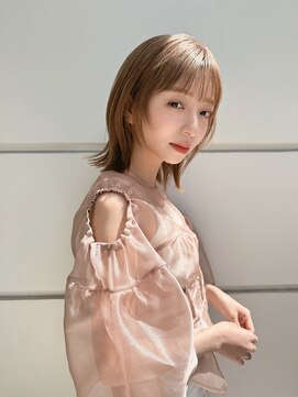 アリスバイアフロート 自由が丘(ALICe by AFLOAT) 顔まわりレイヤーヘルシースタイルショコラアッシュ外ハネミディ