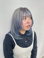 カリーナコークス 原宿 渋谷(Carina COKETH) グレー/ブルー/インナーカラー/ダブルカラー/顔周りレイヤー