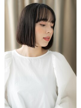 モッズヘア 越谷(mod's hair) 黒髪クラシカル透け感切りっぱなしボブTb4越谷20代30代40代