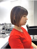 大人可愛いあごラインの前下がりボブ◎蔵前