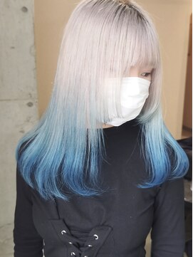 ラニヘアサロン(lani hair salon) デザインカラー/ホワイト/ペールブルー/韓国